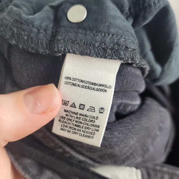 Free People We The Free Vintage Flare Jeans Black Size 28 Mid Rise Raw Hem - Picture 6 of 12